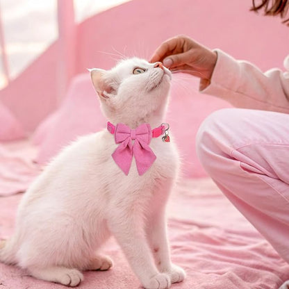SCENEREAL Cat Collar with Bell & Stylish Bowtie, Holiday Kitten Costumes - Image 6