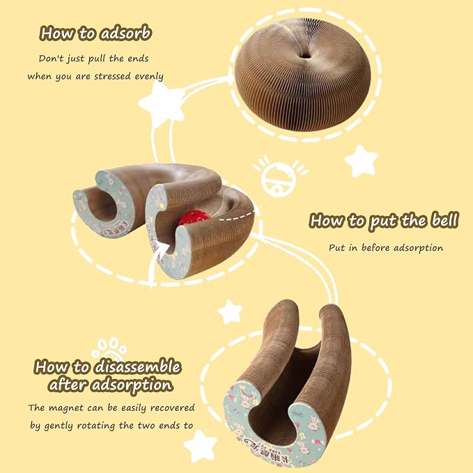 Kitty Curlz Cat Scratching Board, Magic Organ Cat Toy, Made of Recyclable - Image 4