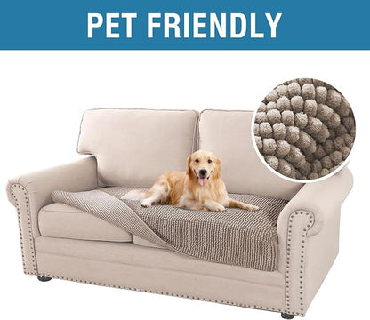 H.VERSAILTEX Plush Chenille Couch Protector Dog Bed Cover Thick Soft Loveseat - Image 2