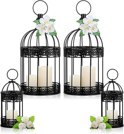 Sliner 4 Pcs Birdcage Candle Holder Valentine Decorative Bird Cages by Sliner