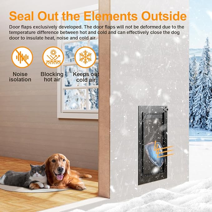 XL Dog Door for Wall, All Aluminum Extra Large Dog Door, Heavy Duty Pet Door - Image 4