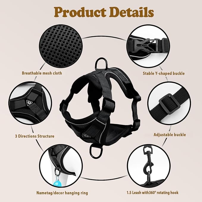 Cat Harness and Leash for Walking, Escape Proof Soft Adjustable Vest Harnesses - Image 4