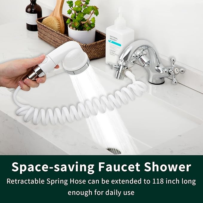 ZCONIEY Sink Faucet Sprayer Attachment, Shower Head Attaches To Tub Faucet - Image 2