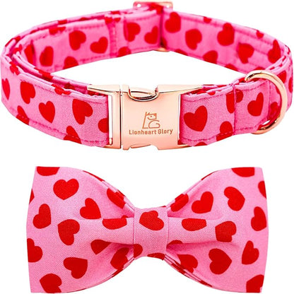Lionheart glory Dog Bow Collar Valentine's Day Dog Collar by LionheartGlory
