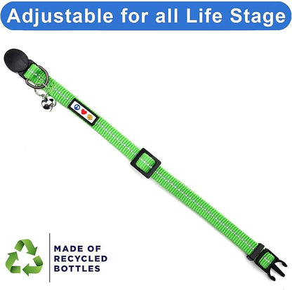 Pawtitas Recycled Green Reflective Cat Collar – Eco-Friendly Breakaway Safety - Image 5