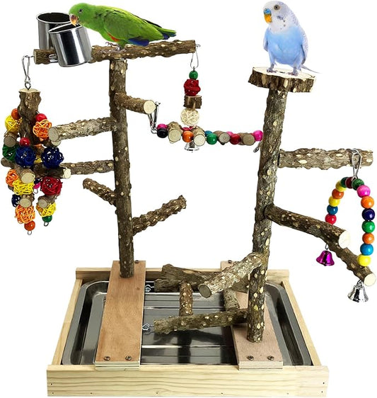 Tfwadmx Bird Playground Natural Wood Bird Play Stands Parrot Perch Stand by Tfwadmx