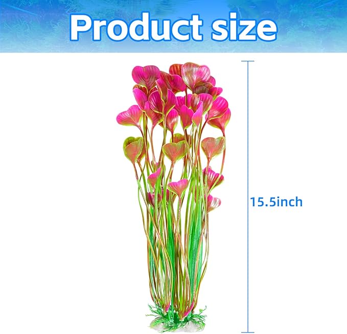 AQUANEAT Artificial Fish Tank Plants, Plastic Aquarium Accessories Large - Image 3