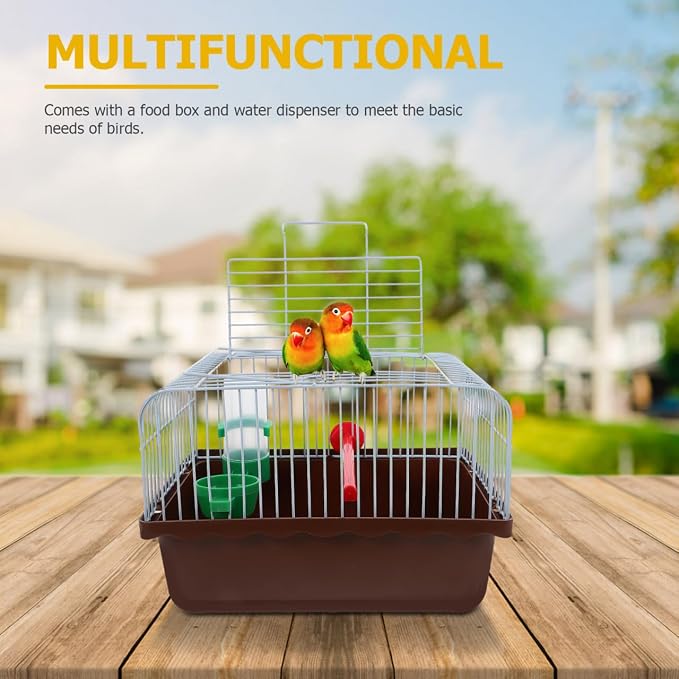 Portable Bird Cage with Perch Food Box and Water Dispenser Spacious Travel - Image 7