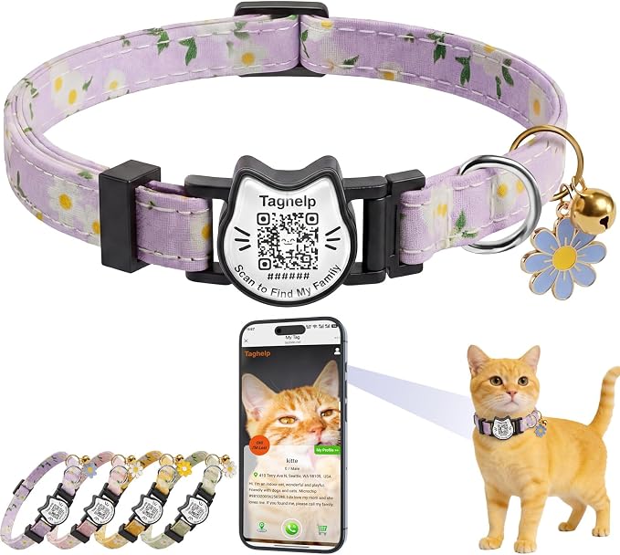 Cute Floral Breakaway Cat Collar by Taghelp