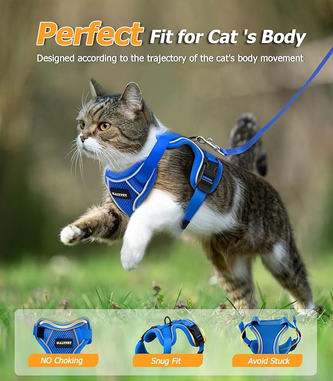Halypet Cat Harness and Leash Set Escape Proof Adjustable Cat Leash Comfortable - Image 6