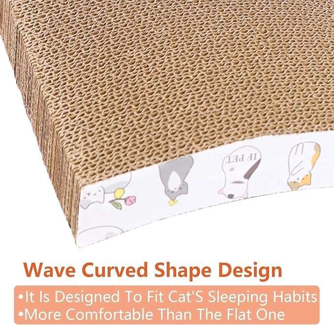 PatiencET Cardboard Cat Scratcher Pads, Double-Sided, Catnip Included, - Image 7