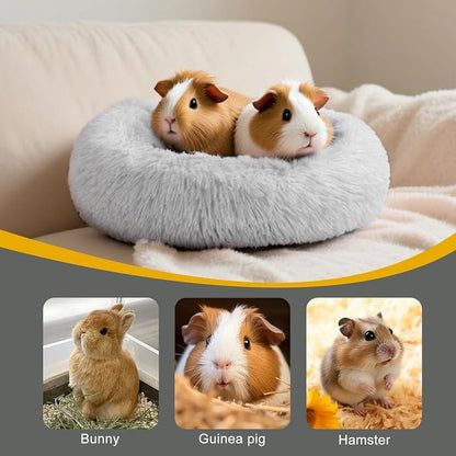 Guinea Pigs Bed Small Animal Bedding Donut-Shaped Burrowing Pet Bed Soft and - Image 3
