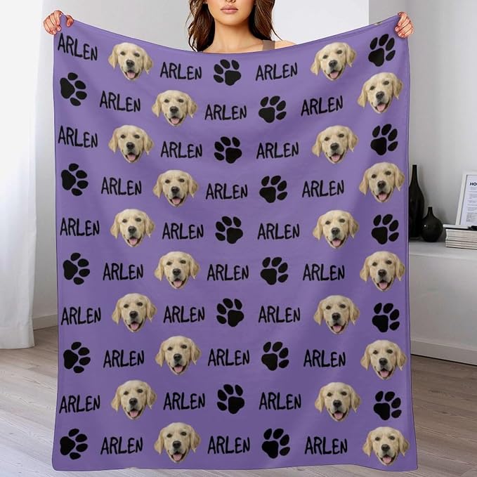 Personalized Paw Print Dog Blanket - Image 3
