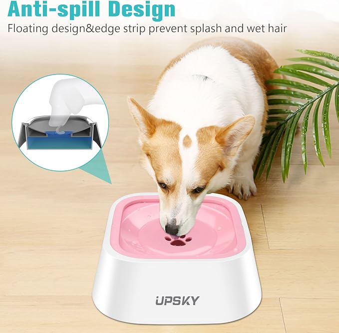 UPSKY No-Slip Slow Drinking Bowl - 35oz No Spill Pet Dispenser - Image 4