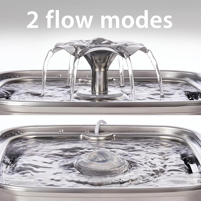 Veken Innovation Award Winner Stainless Steel Cat Water Fountain, 108oz/3.2L - Image 7