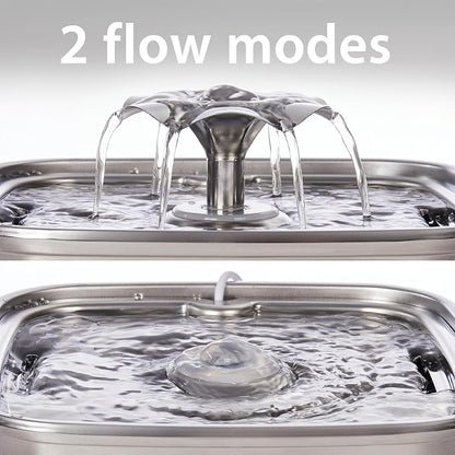Veken Innovation Award Winner Stainless Steel Cat Water Fountain, 108oz/3.2L - Image 7