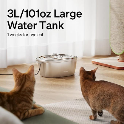 PETLIBRO Stainless Steel Cat Water Fountain, 101oz/3L Pet Water Fountain - Image 3