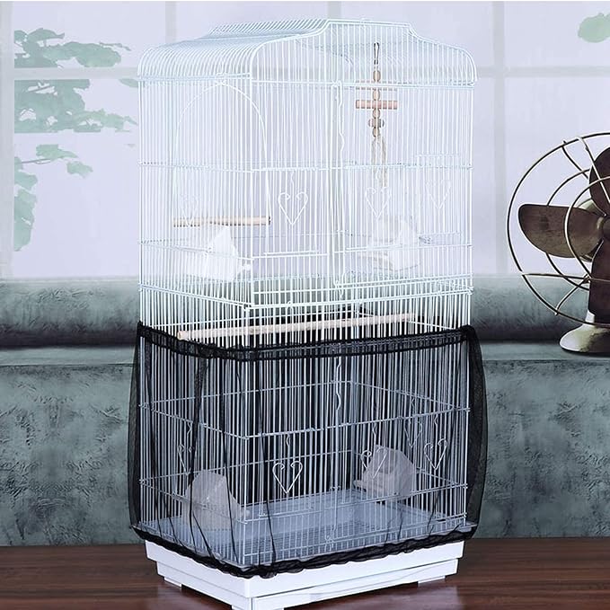 Bird Cage Seed Catcher, Large Airy Gauze Bird Cage Cover Guard, Adjustable - Image 8