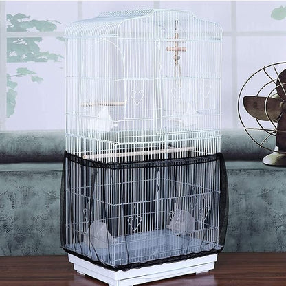 Bird Cage Seed Catcher, Large Airy Gauze Bird Cage Cover Guard, Adjustable - Image 8