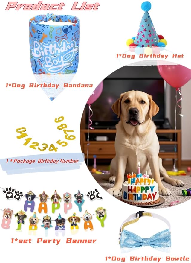 Happy Birthday Dog Party Supplies Kit - Image 4