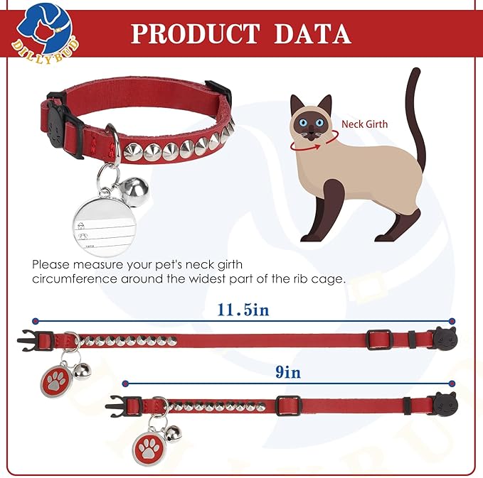 Leather Personalized Breakaway Cat Collar - Image 6