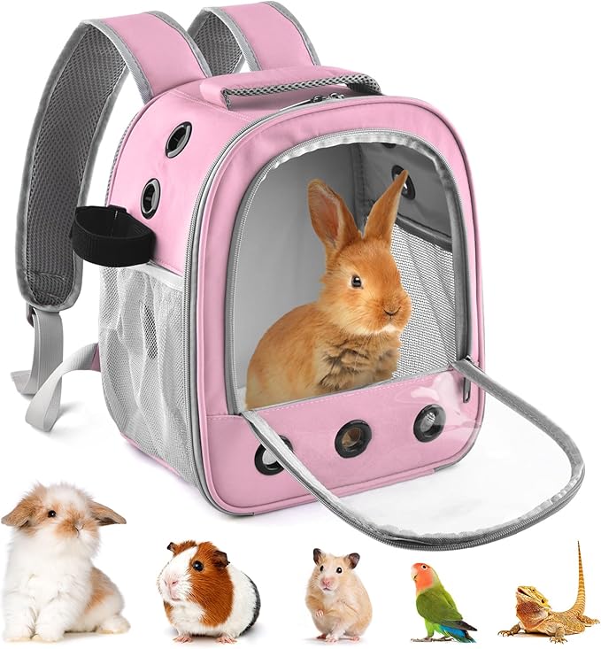 Guinea Pig Carrier Backpack, Portable Rabbit Travel Carring Bag by DBNESS