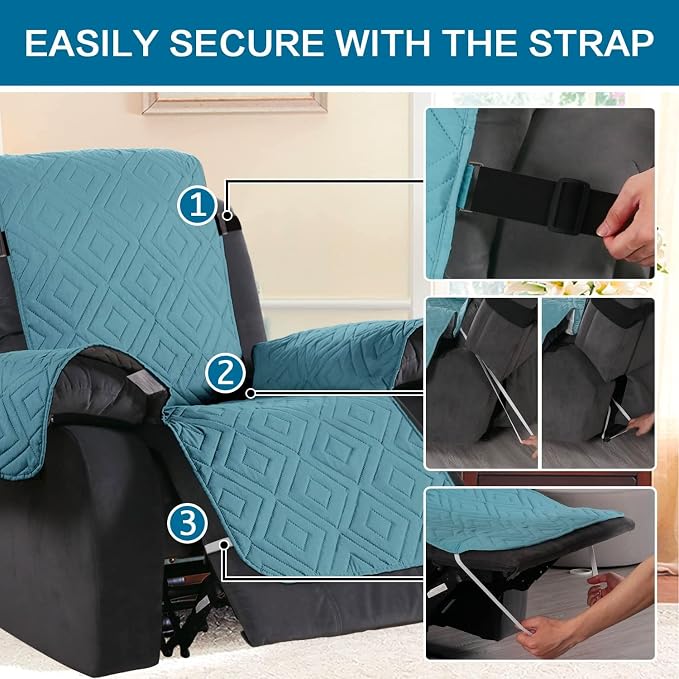 H.VERSAILTEX Reversible Quilted Recliner Covers Water Resistant Furniture - Image 5