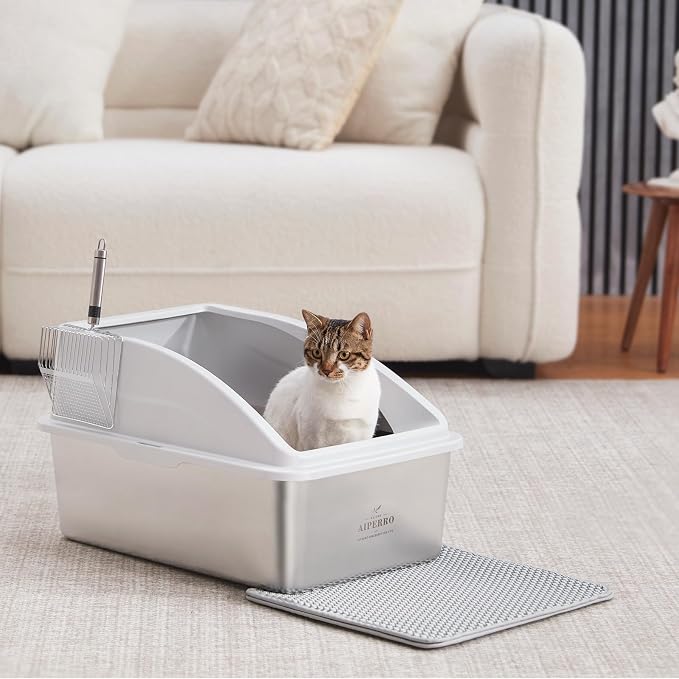 Stainless Steel Litter Box | XXL Deepened 8" Design Enclosed Box - Image 7