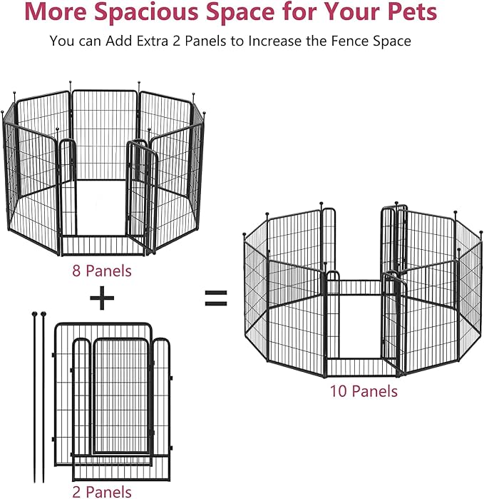 Dog Playpen 40 inch 2 Panels Indoor Dog Pen - Image 3