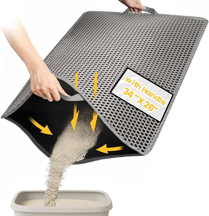 Cat Litter Mat, Upgrade Super Waterproof Back Layer Litter Box Mat, Non Slip by Conlun