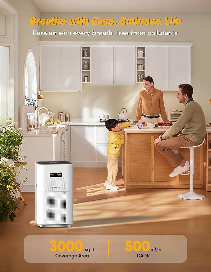 DAYETTE Air Purifiers for Home Large Room up to 3000 Sq Ft, CADR Upgrade to 500 - Image 9