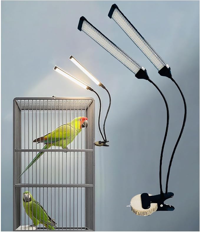 KINGYEENUO Double-Headed LED Bird Cage Light, Full Spectrum LED Pet Light by KINGYEENUO