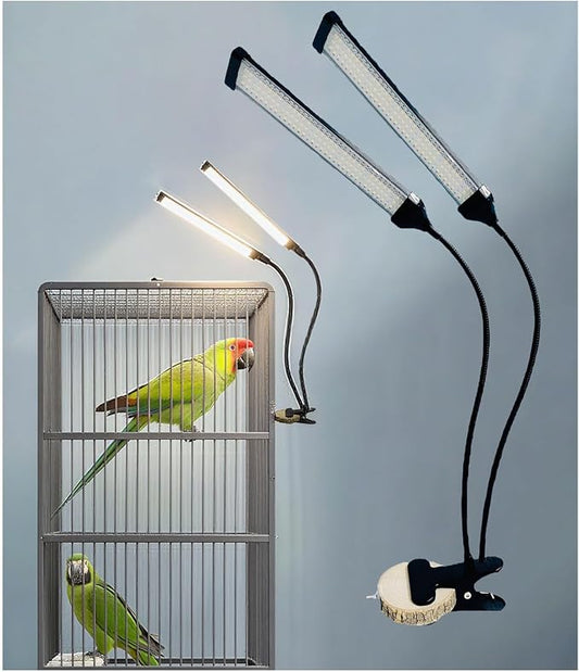KINGYEENUO Double-Headed LED Bird Cage Light, Full Spectrum LED Pet Light by KINGYEENUO