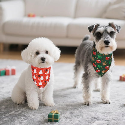 ADOGGYGO Christmas Dog Bandanas 2 Pack, Reversible Snowman Hoho Pattern Xmas - Image 3
