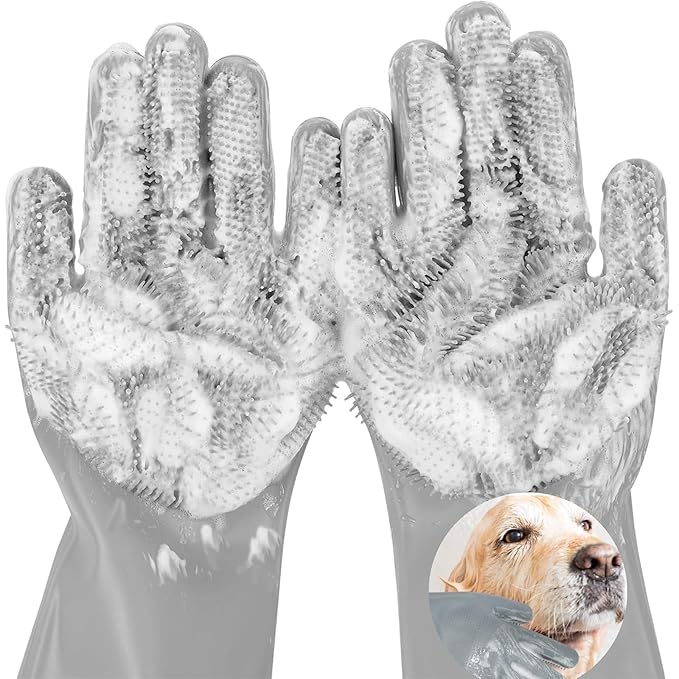 Dog Washing Gloves for Shedding & Bathing by AKEISHE