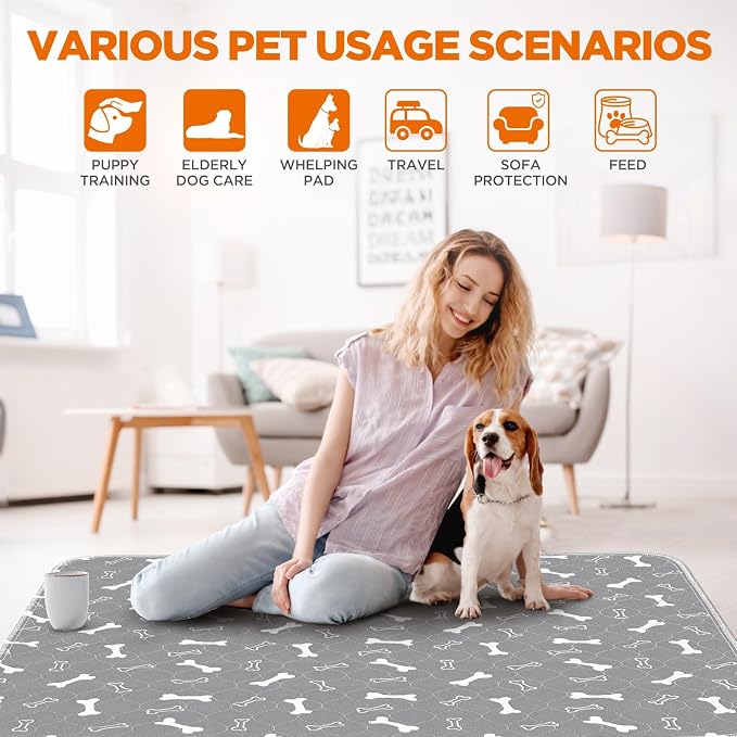 Washable Pee Pads for Dogs, Fast Absorbent Dog Pee Pads for Crate Pet Training - Image 3