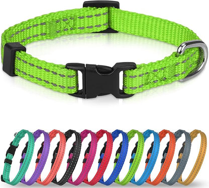 Joytale Small Dog Collar, Reflective and Adjustable Nylon Collar by Joytale