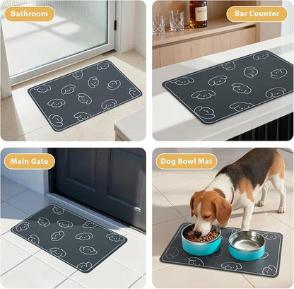 Dog Food Mat, Diatom Ooze Cat Water Mats Non Slip - Image 7