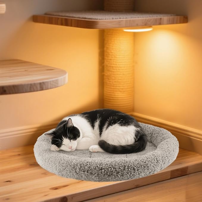 Enjoying Plush Cat Bed Mat Diameter 19.5" Round Pad - Image 5