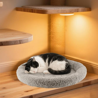 Enjoying Plush Cat Bed Mat Diameter 19.5" Round Pad - Image 5