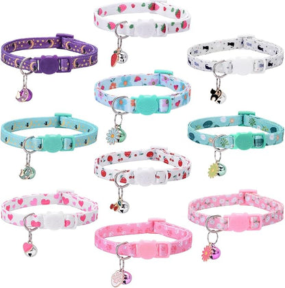 10PC Floral Cat Collar Set by DALOO