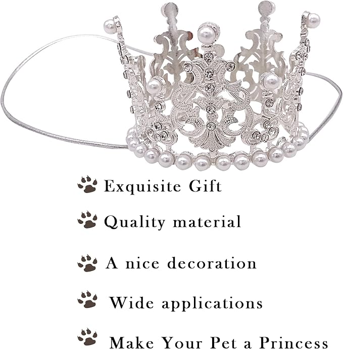 PET SHOW 2pcs Medium Dog Crown Headband Puppies Cat Hat - Image 5