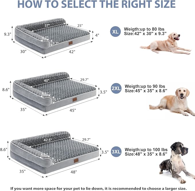 BFPETHOME Orthopedic Dog Beds for Large Dogs-Waterproof Sofa Dog Bed - Image 4