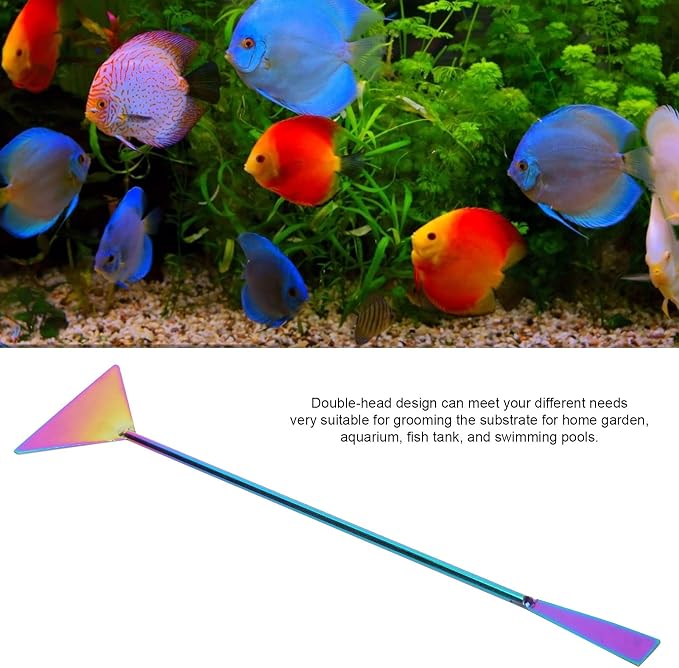 Aquarium Sand Flattener Tool, Double Headed Stainless Steel Spatula, Substrate - Image 4