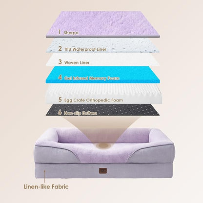 EHEYCIGA Orthopedic Dog Bed for Large Sized Dog, Waterproof Liner & Washable - Image 3