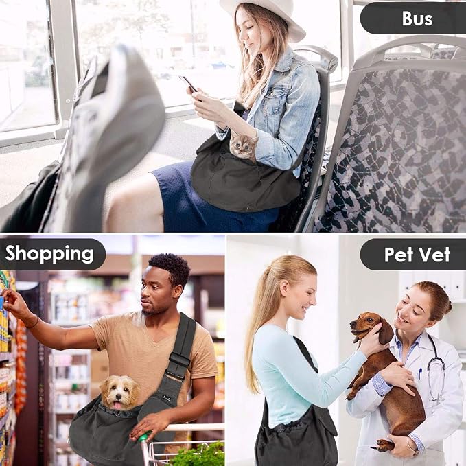 Lukovee Dog Sling Carrier, Hard Bottom Support & Adjustable Soft Padded - Image 6