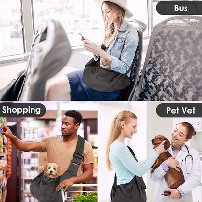 Lukovee Dog Sling Carrier, Hard Bottom Support & Adjustable Soft Padded - Image 6