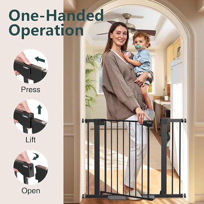 Cumbor 29.7-40.6" Baby Gate for Stairs, Baby Essential Safety Gate, Mom's - Image 7