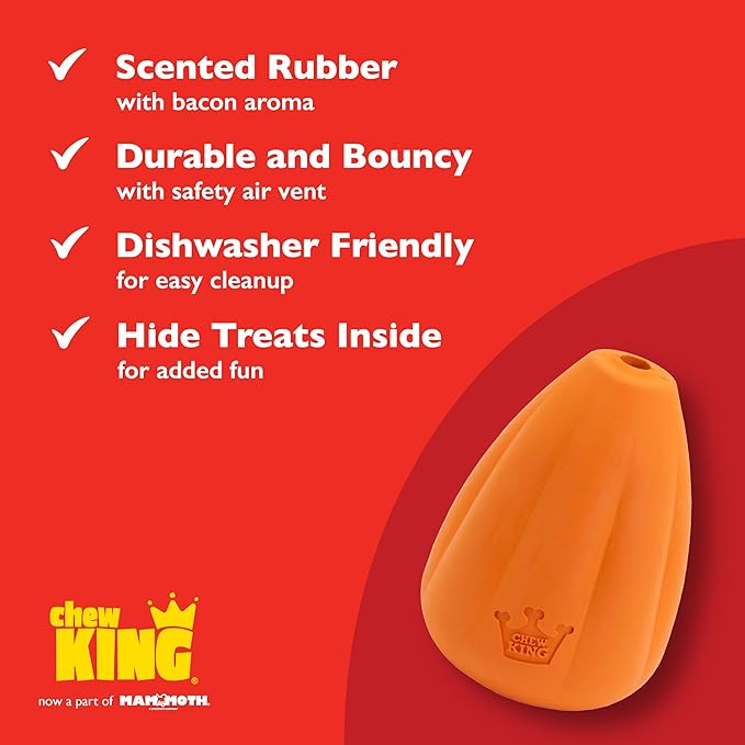 Chew King by Mammoth Premium Treat Dispensing Dog Toy, Durable Natural Rubber - Image 6