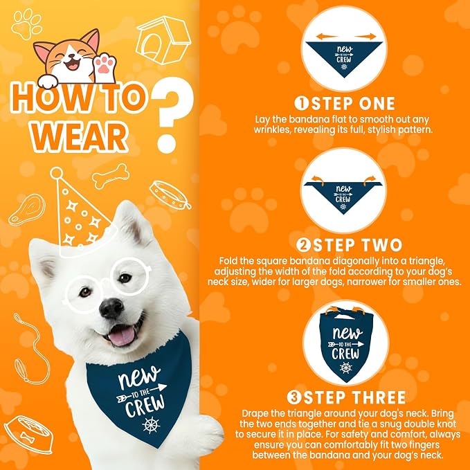 New to The Crew Dog Bandana New Puppy Announcement Gender Reveal Gift - Image 4